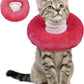 BRKURLEG Cat Cone Collar Soft, Cute Cat Recovery Cones, Soft Protective Pet Neck Cone, Adjustable Kitten Cones to Stop Licking, Pet Anti-Lick Wound Healing Elizabethan Collar, Pink, M