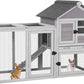 Aivituvin Rabbit Hutch Indoor Bunny Cage Outdoor with Run Chicken Coop Guinea Pig House with Waterproof Asphalt Roof,No Leakage Pull Out Tray
