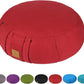 Round Zafu Meditation Cushion, D=15" H=5.5" Zabuton Meditation Pillow, Yoga Bolster/Pillow, Floor seat, Zippered Organic Cotton Cover, Natural Buckwheat, Kneeling Pillow