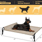 Veehoo XL Outdoor Elevated Dog Bed, Raised Dog Cot for Extra Large Dogs, Cooling Washable Waterproof Pet Hammock Beds with Slope Headrest, Breathable Mesh and Sturdy Frame, X-Large, CWC2204