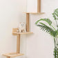 Cat Tree Wall Mounted with 4 Levels Shelves, 73" Wood Corner Tower Inside Kitten Scratching Post for Climbing,Perching and Lounging (Left to Right)