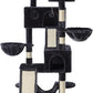 SHA CERLIN 65in Larger Cat Tree Tower Condo for Indoor Kitties/Multi-Level Furniture Activity Center with Wide Base/Cozy Plush Cat Perches/Baskets/Sisal Scratching Posts and Hammock/Dark Grey