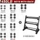 RitFit 5-650 LBS PVC Encased Hex Dumbbell Sets with Optional Rack for Home Gym, Hand weight with Chrome Handle for Strength Training, Workouts