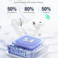 Wireless Earbuds, Bluetooth 5.4 Headphones Bass Stereo, Ear Buds with Noise Cancelling Mic, IP7 Waterproof in Ear Earphones, 36H LED Display Bluetooth Earbuds for Laptop Pad Phones Sports, White