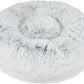 Best Pet Supplies Round Donut Dog Bed with Plush Faux Fur Fabric, Calming, Anti-Anxiety Cushion for Indoor Pets, Slip-Resistant Base, Soft Ergonomic Support - Light Warm Gray, 27x27x7.5''