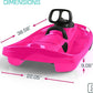 Snow Sled for Kids, Adults - Toboggan Sled, Easy Turning Steering Wheel, Anti-Slip Seat, Pull Up Brake, Durable Plastic Sled, Lightweight, Snow Sleds, Age 3+ 260 lbs