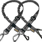 AUBELL Dog Seat Belt for Car,2 Pack Set 3-in-1 Adjustable Reflective Bungee Heavy Duty Dog Car Harness Tether with Clip Hook Latch & Buckle,Swivel Zinc Alloy Carabiner,Black+Black