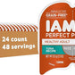 IAMS Perfect Portions Healthy Adult Grain Free Wet Cat Food Pate, Tuna Recipe, 2.6 oz. Easy Peel Twin-Pack Trays (24 Count, 48 Servings)