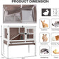 Guinea Pig Cage Indoor with Cool Zinc Plate Rabbit Hutch with Wheels and Removable Proof Tray Elevated Legs Hamster Cage with Chew-Resistant Metal Frame 36.6" L（Brown）
