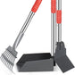 Heeyoo Dog Pooper Scooper, Dog Poop Tray and Rake Set, Pet Waste Removal Scoop with Long Adjustable Sectional Stainless Handles