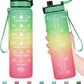 Enerbone Water Bottle, Leakproof BPA & Toxic Free, Motivational Water Bottle with Times to Drink and Straw, Fitness Sports Water Bottle with Strap for Office, Gym, Outdoor Sports