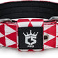 TSPRO Tactical Dog Collar 1.5 Inch Wide Thick Dog Collars with Heavy Duty Metal Buckle, Durable, Strong, Adjustable for Medium to Large Dogs (Geometric M)