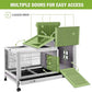 GUTINNEEN Rabbit Hutch Bunny Cage with Removable Wire Floor, Indoor/Outdoor Guinea Pig Cages with Leakproof Pull-Out Tray, 4 Lockable Wheels & Run Space