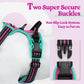 rabbitgoo Dog Harness No Pull with 2 Leash Clips, Adjustable Soft Padded, Reflective Oxford No Choke Pet Vest with Easy Control Handle for Large Dogs, Hot Pink & Turquoise, L
