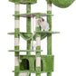 Heybly Tall Cat Tree,78 inch Multi-Level Cat Tower for Indoor Cats, 2 Widened Plush Perches Cat Condo with Scratching Board and Big Caves, Green HCT033GR
