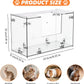 Acrylic Rabbit Hay Feeder with Lid, Transparent Hanging Food Dispenser Hay Feeder for Bunny Rabbits Guinea Pig Cage Chinchillas Hamsters Small Pets and Animals（Small