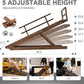 ABORON Folding Pet Ramp, 5-Level Adjustable Dog Ramp for Bed, Couch, SUV - High Traction Rubber Surface, Supports up to 200 lbs, 45.2" Long - Ideal for Small & Large Dogs & Cats,Brown Finish