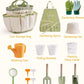 ROBUD Kid Gardening Set, Wooden Garden Tool for Kid, Garden Tool Kit with Tool Storage Bag, Apron, Gloves, Montessori Toys for Kids to be Closed to Nature, WRP25