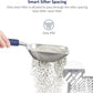 WePet Cat Litter Scoop, Aluminum Alloy Sifter, Kitty Metal Scooper, Deep Shovel with Diagonal Sifting Hole, Long Handle, Kitten Poop Lifter for Litter Box, Large Size, Blue Handle