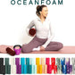 Oceanfoam Ripple Travel Foam Roller (11" x 3.35") Firm Mini Foam Roller for Physical Therapy, Deep Tissue Massage, Back Pain - High Density, Ergonomic Wave Textured - Yoga, Pilates, Exercise (Maroon)