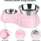 Double Dog Bowls Set – Non-Slip Pet Food & Water Dishes with Resin Stand, Includes Small (1 Cup) & Medium (2 Cups) Bowls – Ideal for Puppies, Cats, and Medium Dogs – Pink