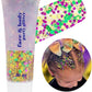 Go Ho Face Body Glitter Gel,Mardi Gras Outfit for Women and Kids,Sparkly Holographic Party Festival Rave Mardi Gras Accessories for Carnival,Gold Green Purple Chunky Glitter Makeup,52g