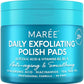 MAREE Glycolic Acid Polishes - Toner Pads for Face Cleansing - Tea Tree Oil, Salicylic Acid & Vitamins E, B3, B5 - Facial Peel & Radiance Deep Cleaning Effect - 50 Count