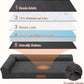 Chew Proof Dog Bed, 3" Memory Foam Dog Bed for Small and Medium Dogs, Removable and Washable Microsuede Cover, Waterproof Liner, Nonskid Bottom, 35x23 Inches M Dark Grey
