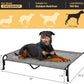 Veehoo XXL Outdoor Elevated Dog Bed, Raised Dog Cot for Extra Large Dogs, Cooling Washable Waterproof Pet Hammock Beds with Slope Headrest, Breathable Mesh and Sturdy Frame, XX-Large, CWC2204