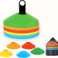Training Soccer Cones 25/50/100 Pack with Carry Bag & Holder – 5 Colors – Agility Disc Cones Set Sports Practice Equipment for Soccer, Football, Basketball, Coaching & Speed