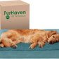 Furhaven Cooling Gel Dog Bed for Large Dogs w/ Removable Bolsters & Washable Cover, For Dogs Up to 95 lbs - Plush & Suede Sofa - Deep Pool, Jumbo/XL