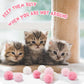 Weewooday 12 Pieces Cat Pom Pom Balls Toys Large Fuzzy Cat Ball Artificial Large Plush Ball for Cats Pets Interactive Playing Indoor(Pink, White,Solid Color)