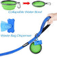 PetBonus Double Dog Leash, No Tangle Dual Leash, Reflective Walking Training Lead, 4 Comfortable Padded Handles for 2 Dogs with Collapsible Bowl and Waste Bags (Blue, Large)