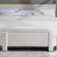 Kmax 50" Storage Ottoman Bench Modern Faux Fur Boucle Entryway Bench Comfy Upholstered End of Bed Bench for Hallway Entrance Bedroom Corner, White