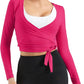 Women Tie Front Shrug Long Sleeve Bolero Cardigan Lightweight Casual Tops