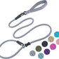 Slip Lead Dog Leash，Strong Nylon Rope Leash and Padded Handle,No Pull Outdoor Walking Training Lead for Small Medium Large Dogs(Grey, 1/2"×6ft)