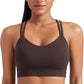 CRZ YOGA Softness Mold Womens Butterluxe Strappy Longline Sports Bra - Double Spaghetti Strap Workout Yoga Crop Top Athletic