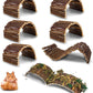 PINVNBY 8 PCS Hamster Wooden Ladder Bridge Tunnel Hide, Hamster Cage Accessories for Chinchillas Guinea Pigs Mouse Rat Ferre, Rodents Natural Hideout for Small Animals