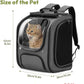 Pecute Cat Backpack Carrier, Large Space Cat Bubble Backpack, Breathable Cat Carrier, Shaded Dog Backpack Carrier, Ergonomic 3D Design for Travel, Hiking, Suitable for Shopping, and Vet, Gray