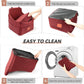 Dog Car Seat for Small/Medium Dogs, Dog Booster Car Seats with Thick Cushion for Dogs Under 35lbs, Detachable Washable Pet Car Seat with Storage Pockets, 2 Safety Belts(Red)