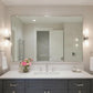 27x40 Inch Nickel Bathroom Mirror for Wall, Aluminum Frame Rectangle Rectangular Vanity Mirror, Modern Large for Bedroom, Living Room, Horizontal or Vertical