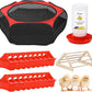 Pawaboo 5-in-1 Chicken Brooder Box for Chick Starter Kit, Includes Pet Cage Tent, Chicks Perch, Chicks Feeder, 1.1L Chick Waterer, Baby Chicken Supplies (Brooder Set), Red+Black