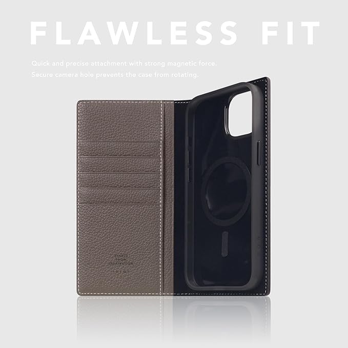D8 Full Grain Leather Wallet Case for iPhone 15 Plus - [2-in-1] Handcrafted Detachable Diary Style with Magnetic MagSafe Back Cover, Gift Box Included (Etoffe Cream)