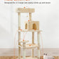 Cat Tree for Large Cats Adult with Metal Plush Big Hammock, 56.3" Cat Tower with 2 Door Condo House, 6-Tier Cat Shelves with Scratching Posts and Large Top Perch, Beige