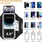 Running Armband with Earphone Bag Cell Phone Armband for iPhone 16 15 Pro 14 Plus 13 11 XR XS, Galaxy S24/S10 Water Resistant Sports Phone Holder Case & Zipper Slot Car Key Holder for 6.9 inch Phone