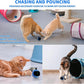 Interactive Cat Toy Ball with Remote Control, Automatic Moving & Rolling Cat Feather Toy, USB Rechargeable, Motion Activated Remote Control Cat Toy for Indoor Cats (Blue)