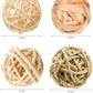 8 Pcs Small Animals Play Balls Rolling Activity Chew Toys Gnawing Treats for Rabbits Guinea Pigs Chinchilla Bunny Natural Balls, Pet Cage Entertainment Accessories (8Pcs)