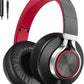 AILIHEN Wired Headphones with Microphone, Over-Ear Foldable Corded Head Phones with Volume Control 3.5mm Jack for Teens Adult Smartphones Chromebook (Red)