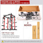Power Cages Multi-Purpose Squat Rack with Cable Crossover System, Matching Weight Bench, Olympic Barbell Weight Set for Garage and Home Gyms