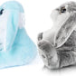 My OLi Bunny Stuffed Animal Pack of 2 Plush Rabbit 7in Stuffed Bunny with Floppy Ear Bedtime Friend Soft Toy Gifts for Girls Boys Kids, Gray & Blue